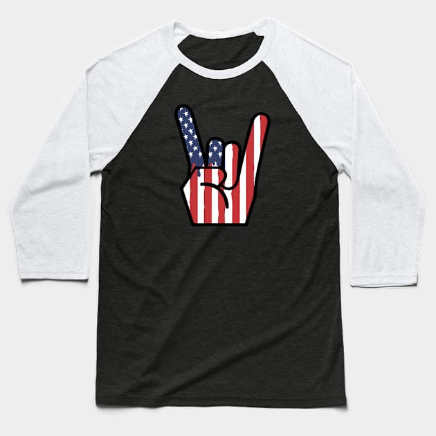 Rock on America! Baseball T-Shirt by richardsimpsonart